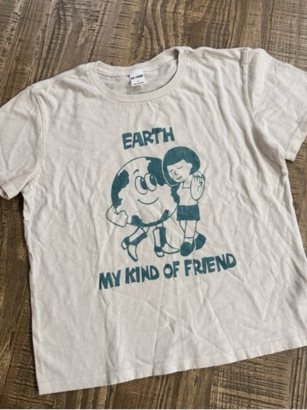 RE/DONE Earth My Kind of Friend Graphic Tee Size Medium